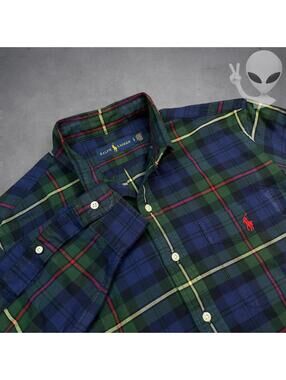 Ralph Lauren Button Up Shirt Small Tartan Plaid Vintage